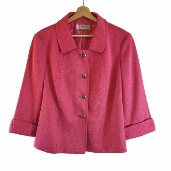 Tahari ASL Jackets & Blazers - Tahari, Arthur S Levine, Hot Pink Blazer, Size 18